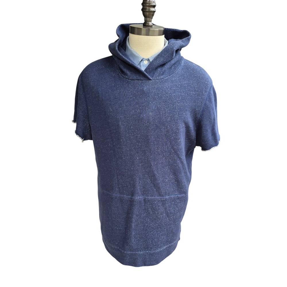 Kith x John Elliott Co Navy Villain USA Cotton Short Sleeve Hoodie Mens Large